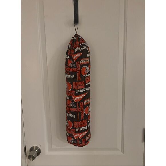 Handmade Plastic Bag Holder- Cleveland Browns-Dawg Pound - Picture 1 of 1